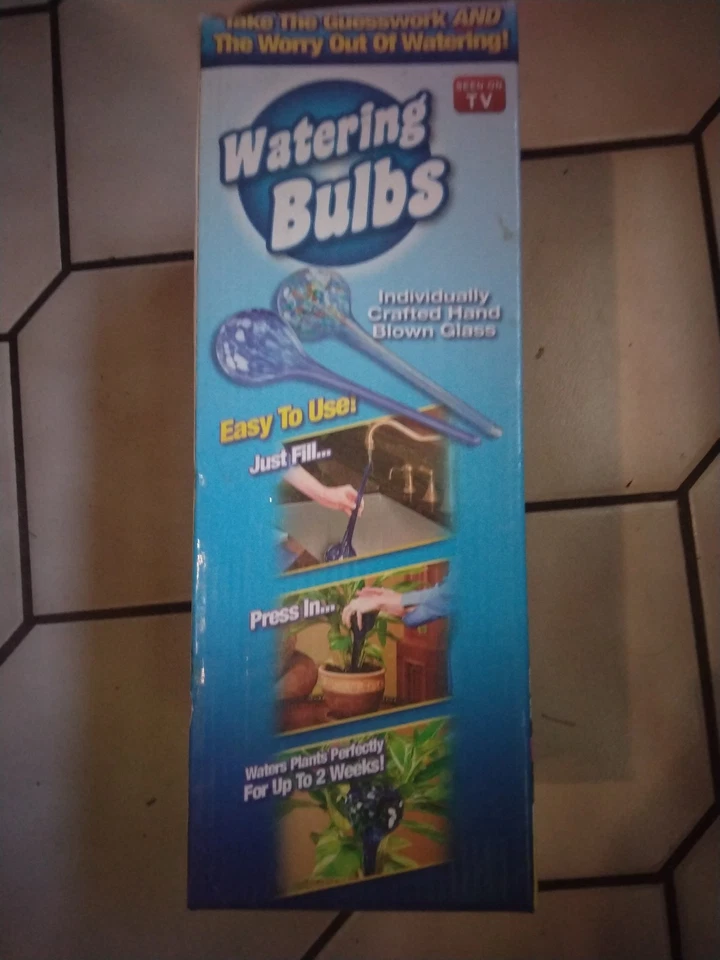 Nuevo paquete de 2 globos de agua acuática multicolor vidrio soplado a mano, plantas acuáticas Foto 4 de 4