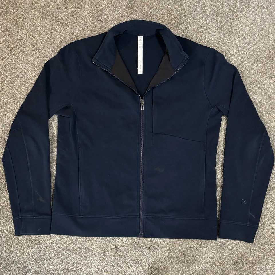Lululemon Sojourn Jacket Blue Athleisure Full Zip Performance Preppy Mens Size L - Image 3 of 4