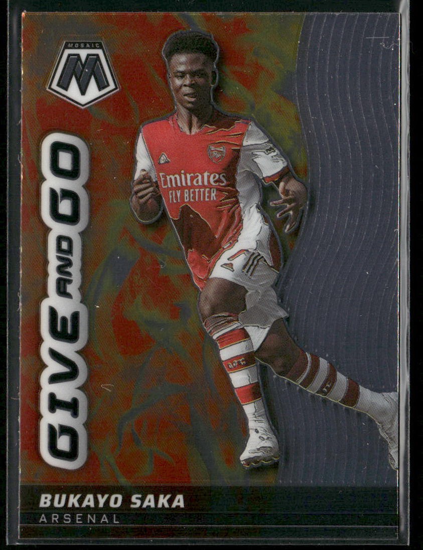 SAKA☆ページ 2021-22 Panini Mosaic Premier League #21 Bukayo Saka Give and Go