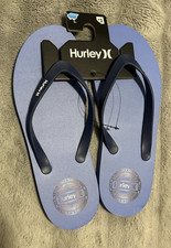 Hurley Men's Sz 13 Blue Flip Flops Foam Beach Wear NWT