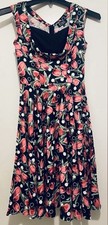 NWT Dollz & Dames Kiki Swing Dress S Pink Tulip Floral Fit & Flare Rockabilly