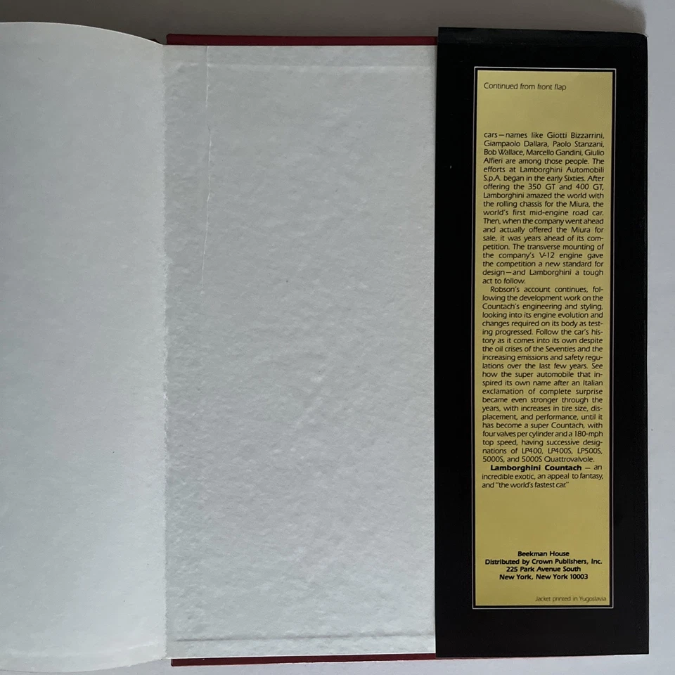 LAMBORGHINI COUNTACH By Graham Robson - Hardcover Book.  Complete! - Image 3 of 4