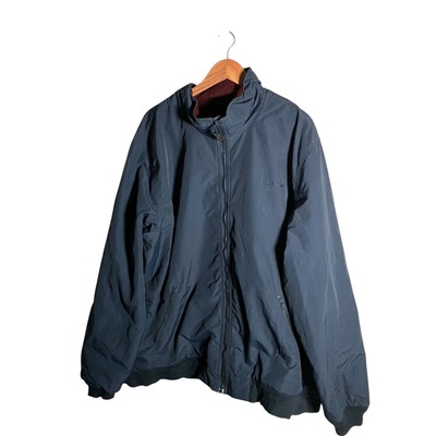 L.L. Bean Warm-Up Jacke Herren Gr. 2XL blau Full Zip Logo Fleece gefüttert
