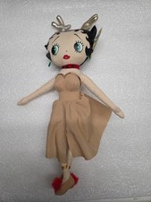 Vintage Betty Boop  Reindeer Betty  Plush Doll 18  Gold Dress