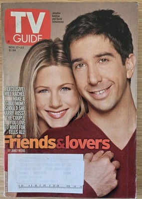 TV Guide 11/17/01 Jennifer Aniston & David Schwimmer ''Friends,'' Britney Spears