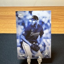 Chris Sale 2025 Topps Black & White #049 Blue /50 Atlanta Braves