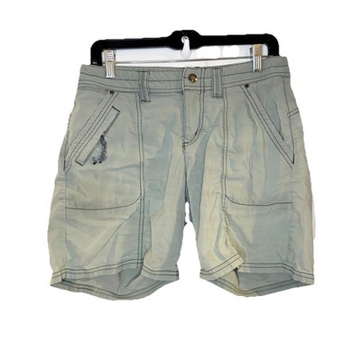 Title Nine Womens Shorts Big B Ripstop Cargo Size 6 Green Nylon Hiking Gorpcore