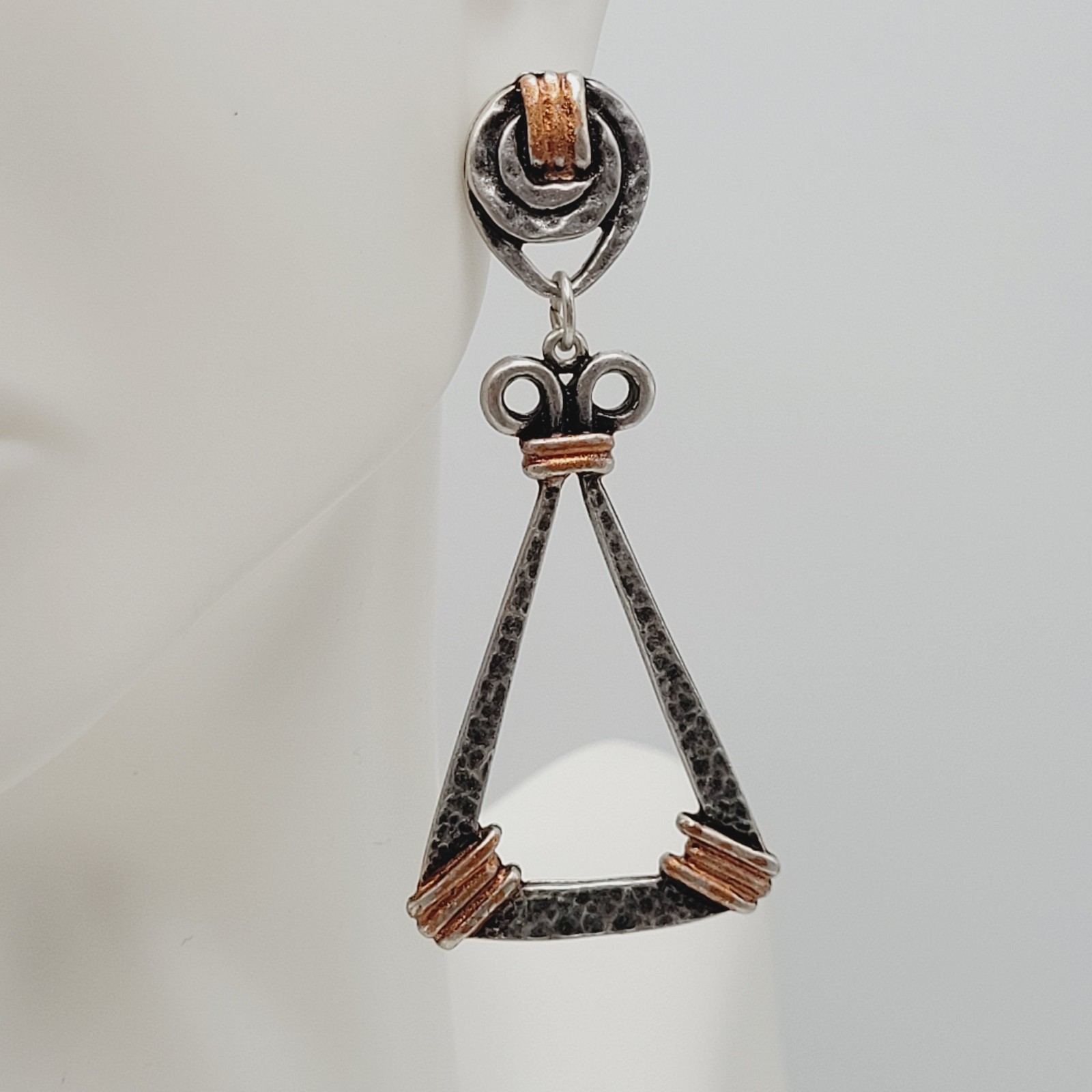 Triangle Shape Geometric Hammered Dimpled Copper … - image 21