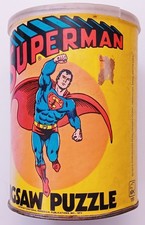 Vintage Superman 81 Piece Can Jigsaw Puzzle 1973 - Complete