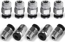 10PCS Premium PC4-M10 Pneumatic Quick Connector Fittings, Bowden 4mm, Silver