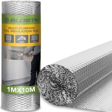 Foil Insulation Roll 1m x 10m Radiator Reflector Panels for Floor Ceiling Roof