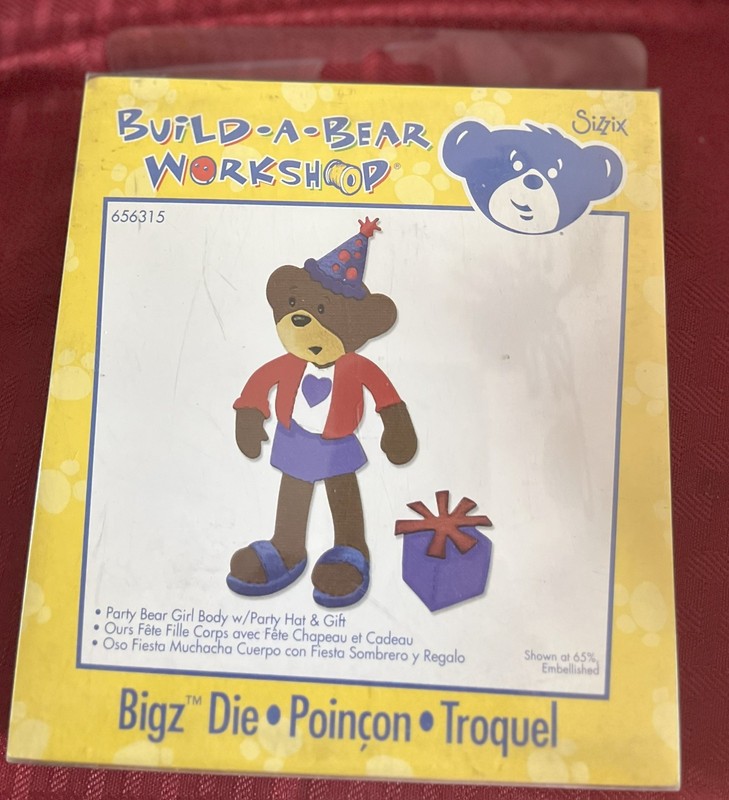 Sizzix Bigz Die Holiday's called Party bear Girl Body w/party Hat and Gift