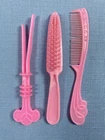 Vintage Quick Curl Barbie & Kelley Dolls Pink Curling Wand Brush Comb Lot Taiwan