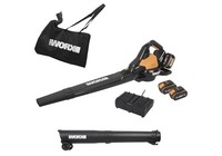 WORX WG583E 36V (40V MAX) Dual Battery Brushless Leaf Blower/Vacuum, Black