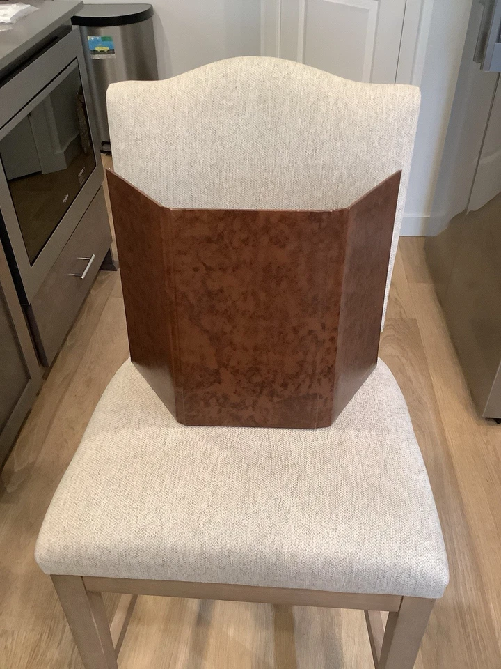 Álbum vintage triple portafolio 6 exhibición de fotos cuero marrón jaspeado aspecto Foto 2 de 4