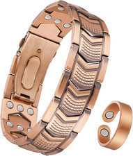 3X Strength Magnetic Copper Bracelet for Men - 99.9 Pure Copper Bracelet  Ring