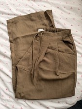 Stradivarius Women's Brown Neutral Petite Trousers Size S