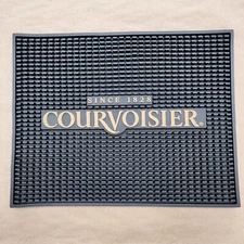 Courvoisier COGNAC Rubber Bar Spill Drip Mat 14” x 11” Black /Gold Man Cave NEW 