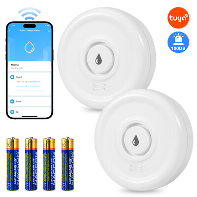 Smart Water Leak Sensor Detector APP Alarm WiFi Home Water Leak Detector 100dB