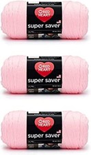 Super Saver Yarn - 3 Pack of 198g/7oz - Acrylic - 4 Medium 3 pack Baby Pink