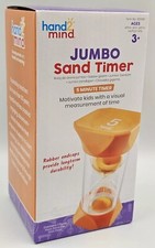 Brand New hand2mind Jumbo 5 Minute Sand Timer Soft Rubber Orange End Caps