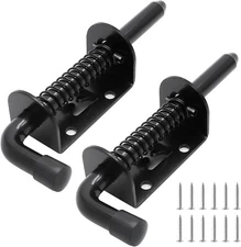 2 Pack 5 Inch Spring Loaded Latch Bolt Latch Pin Door Lock for Shed Gate Trailer