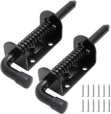 2 Pack 5 Inch Spring Loaded Latch Bolt Latch Pin Door Lock for Shed Gate Trailer