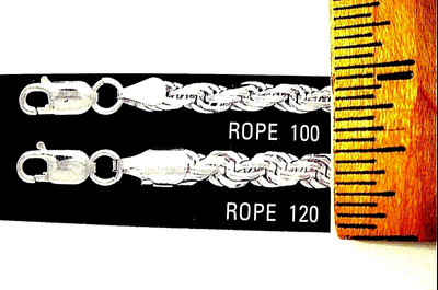 Daho Special Order 24'' Rope Classic Sparkle 5.5 mm Sterling Silver Chain   .