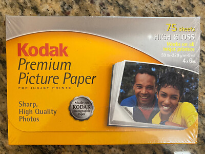 Kodak Premium Picture Paper 4 x 6 Heavy Weight High Gloss 75 sheets - NEW