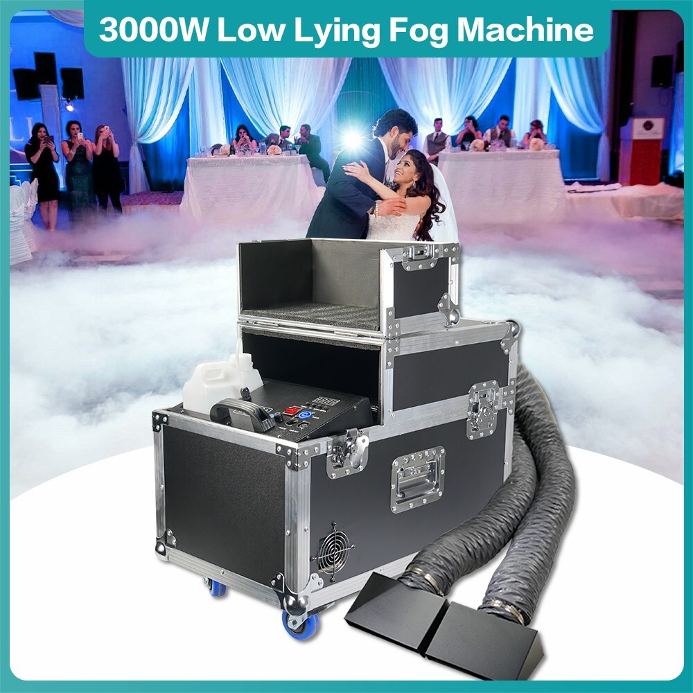 3000W Low Lying Water Fog Machine Sinking with 2 Hose Smoke DMX Remote Control