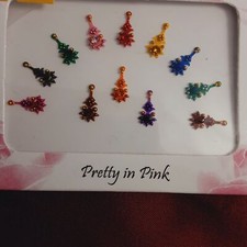 Long Multicolored Stick-on Bindis 10mm