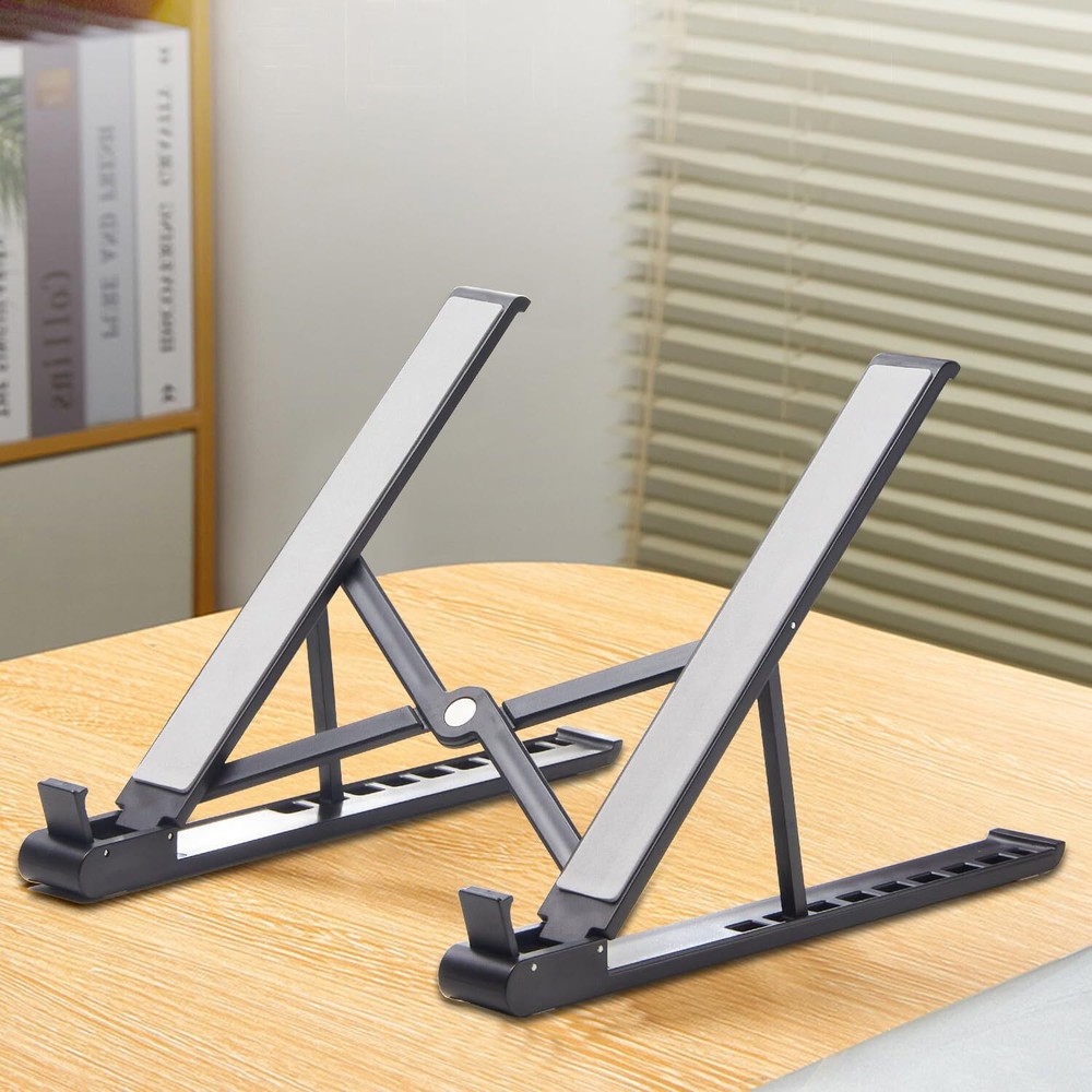 Adjustable Portable Laptop Stand for Desk with ABS+Silicone Holder