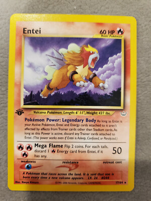Entei NM 1st Edition 17/64 Neo Revelation Non-Holo Pokemon Card | eBay