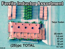  25 pc Ferrite INDUCTOR / CHOKE Assortment  5 values x 5 each  USA SELLER 