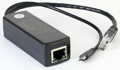 POE Injector/Splitter (POE IEEE 802.3af/at zu Micro-USB 5V/2.4A + LAN) (für z.b