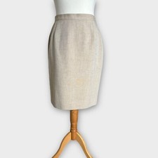 St Michael Vintage M S Skirt Fit 10 W28 Beige Y2K Straight Pencil Neutral Work