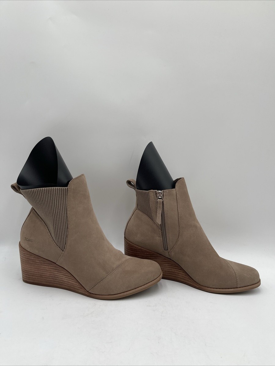 s Women's TOMS Amelia Wedge Bootie Beige Size 10 | eBay