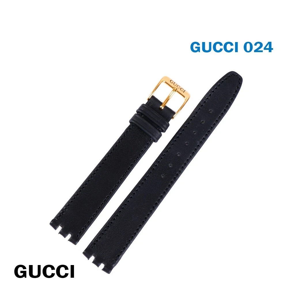 Bracelet GUCCI en cuir noir 20 mm avec boucle Gucci 14 mm