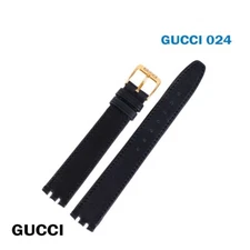 GUCCI Black Leather Band 20mm with Gucci Buckle 14mm