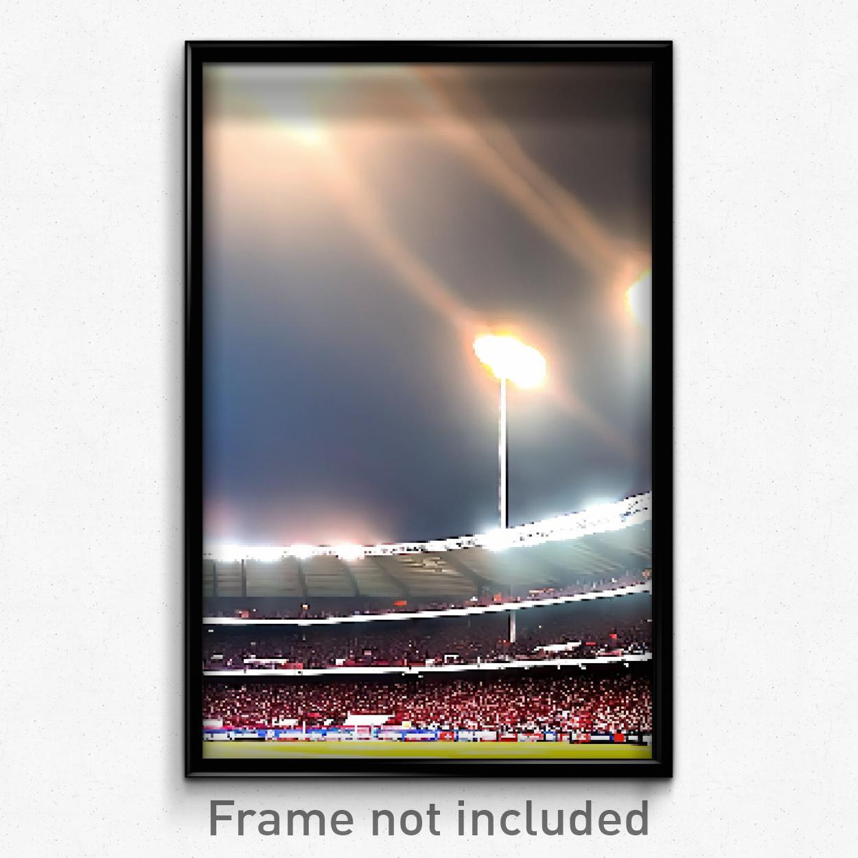 8-Bit Psychedelic Pixel Art Stadium Poster - Trippy Video Game Print