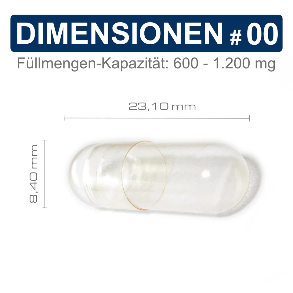 Leerkapseln 100 - 75.000 Gelatinekapseln HGK Größe 00 leere Kapseln transparent - Bild 2 von 4