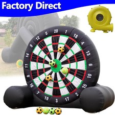 10ft Inflatable Giant Kick Darts Games Outdoor Soccer Target Dartboard W/8 Balls