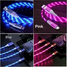 Light Up Fast Charging Flowing Led Charger Cable Cord For iphone  11 12 13 14