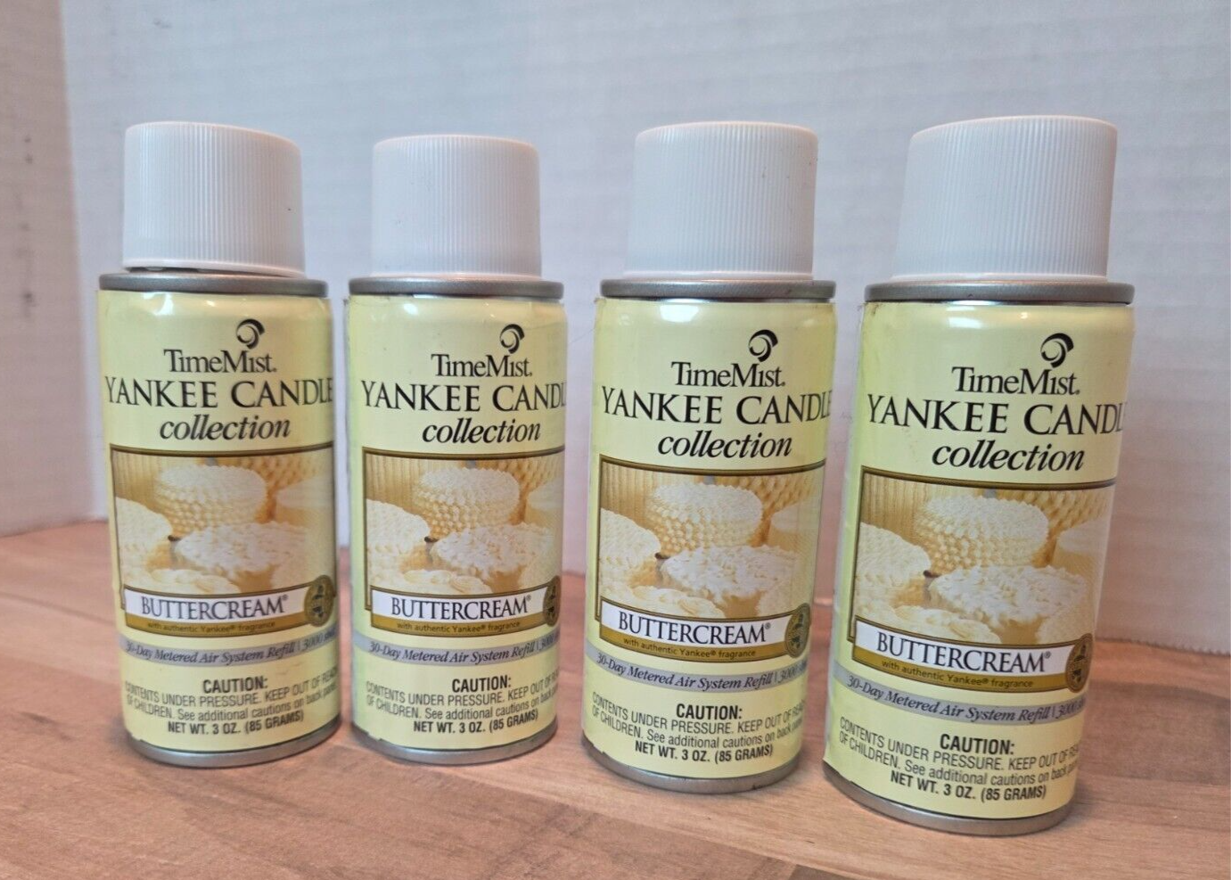 TimeMist Yankee Candle Buttercream 3 Oz Set of 4 Scented Candles