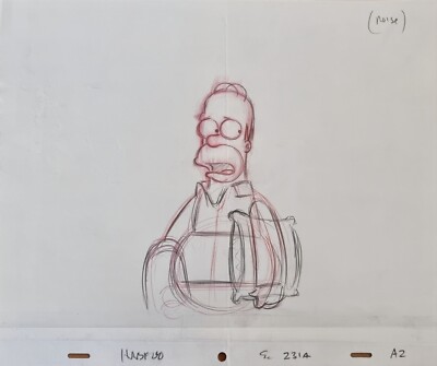 Simpsons TV Show Original Animation Kunst Cel Zeichnung Homer #63