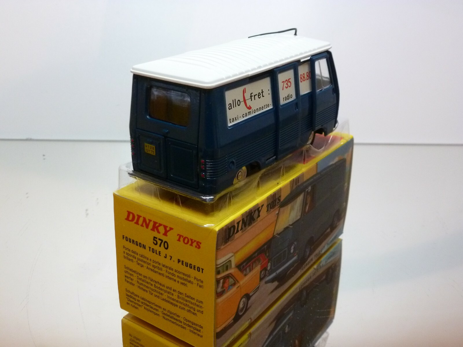 DAN TOYS Peugeot J7 Fourgon Tôlé Allo Fret / Blue Roof DInky Time - Foto 7