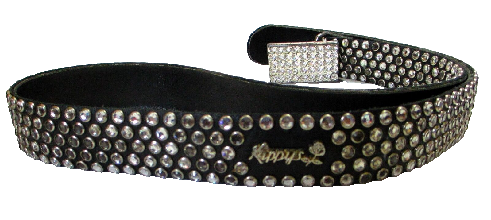 SIGNED KIPPY'S SWAROVSKI CRYSTALS COWGIRL WESTERN RODEO LEATHER BELT
