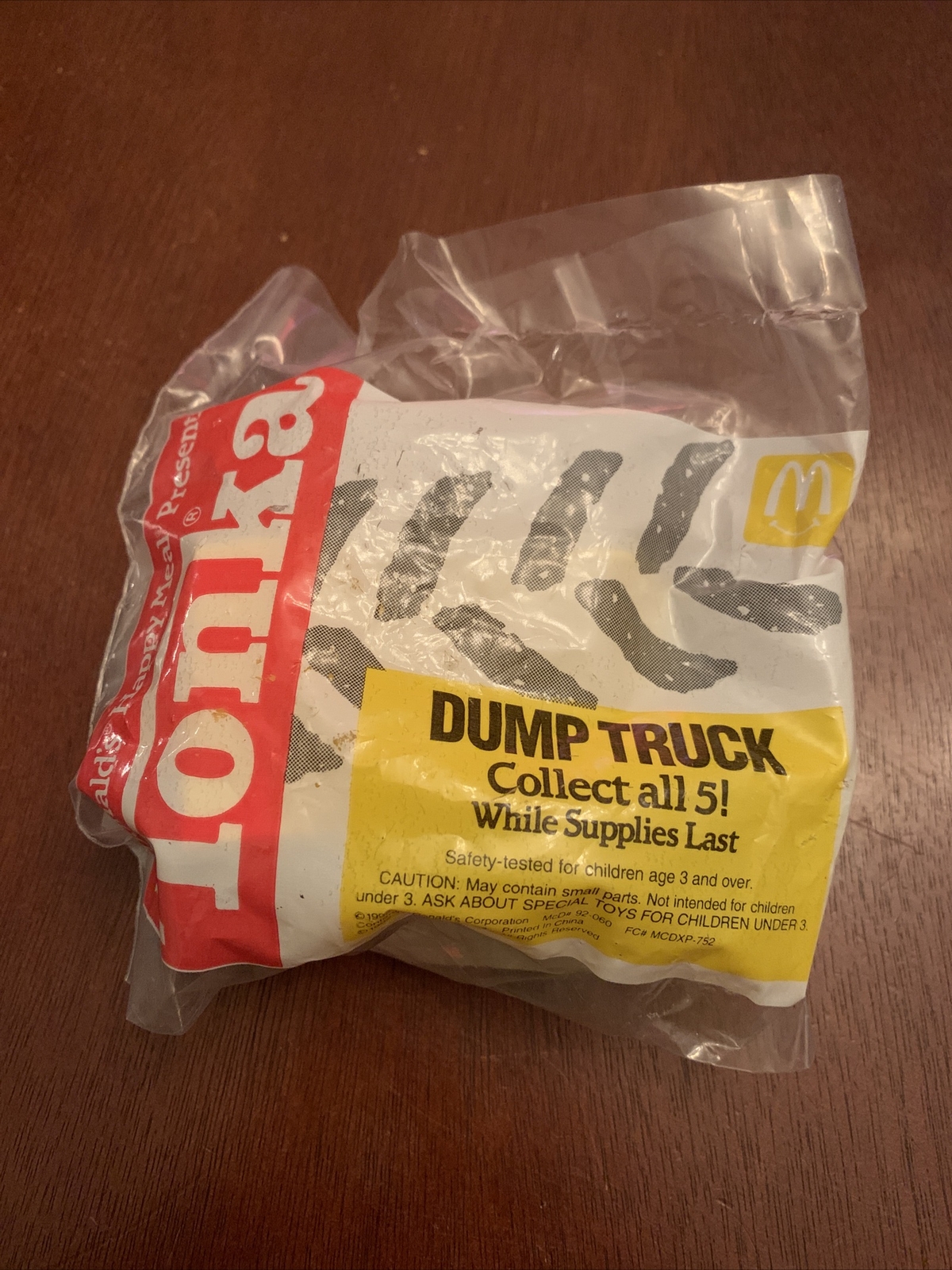1992 McDonald’s Happy Meal Toy: Tonka Dump Truck Yellow Sealed NIP NEW