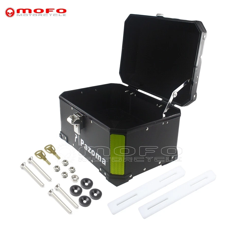 45L Aluminum Rear Trunk Top Case Storage Box Luggage Box For Harley BMW Honda - Image 2 of 4