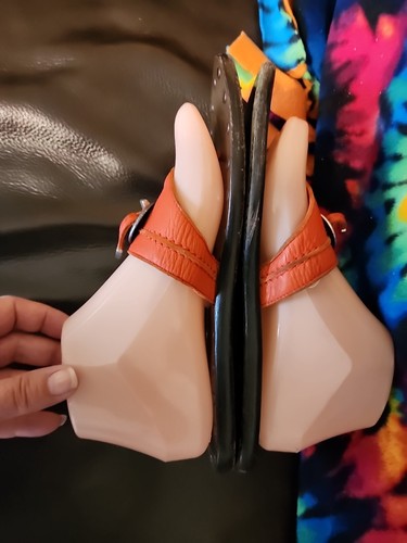 YSL Orange Leather/Flip Flops Sandals Size 38/7.5 - Picture 8 of 11